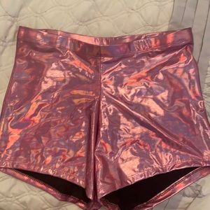 Pink shiny shorts